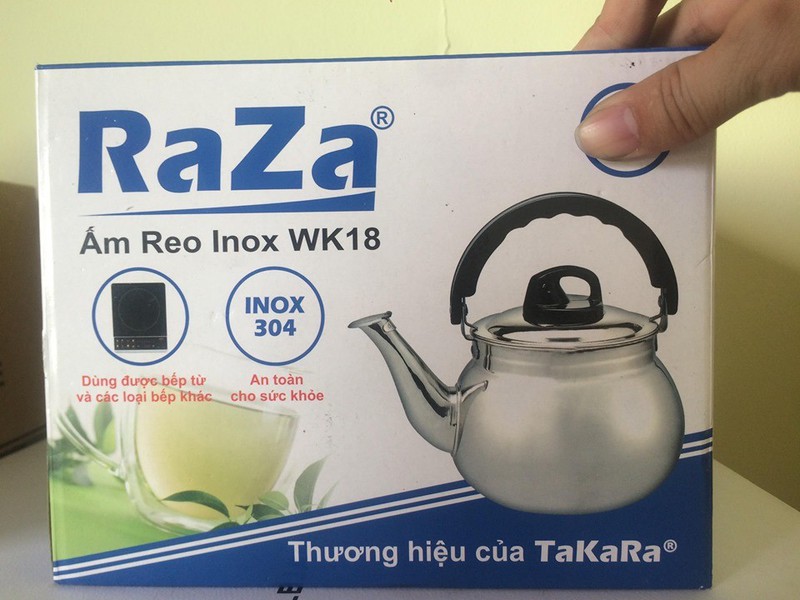 Ấm đun nước RAZA inox 304 sử dụng được bếp từ dành cho mọi loại bếp