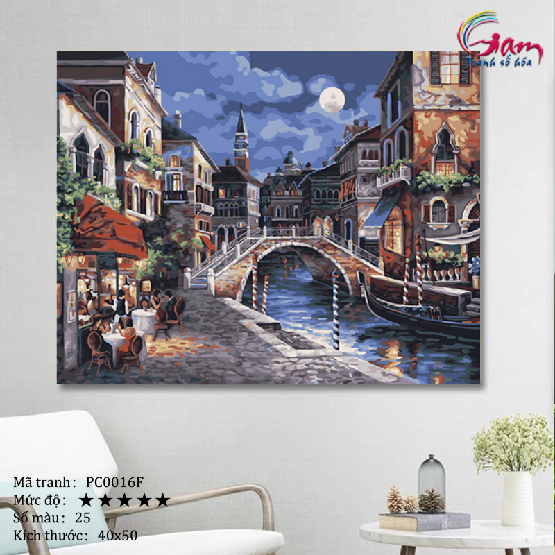 DIY Painting By Numbers Kit Abstract No PC0016F Venice at Night Painting Home Wall Decor, New Hobby And Gift Picture On Canvas Acrylic paint Coloring By Number