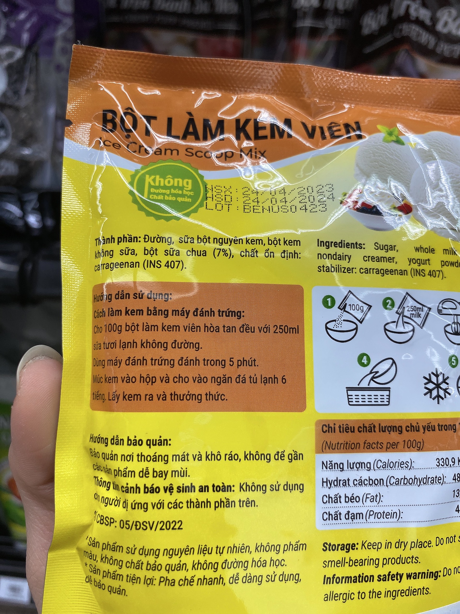 Bột Làm Kem Viên Vị Sữa Chua