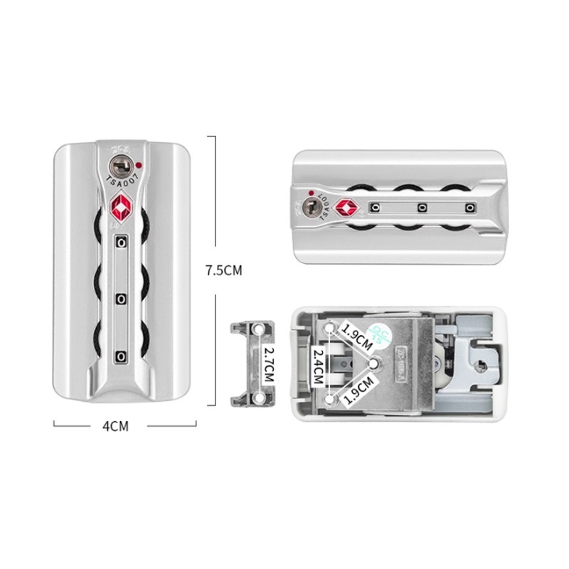 ☫❦  Khoá số cho vali khung nhôm KS003
