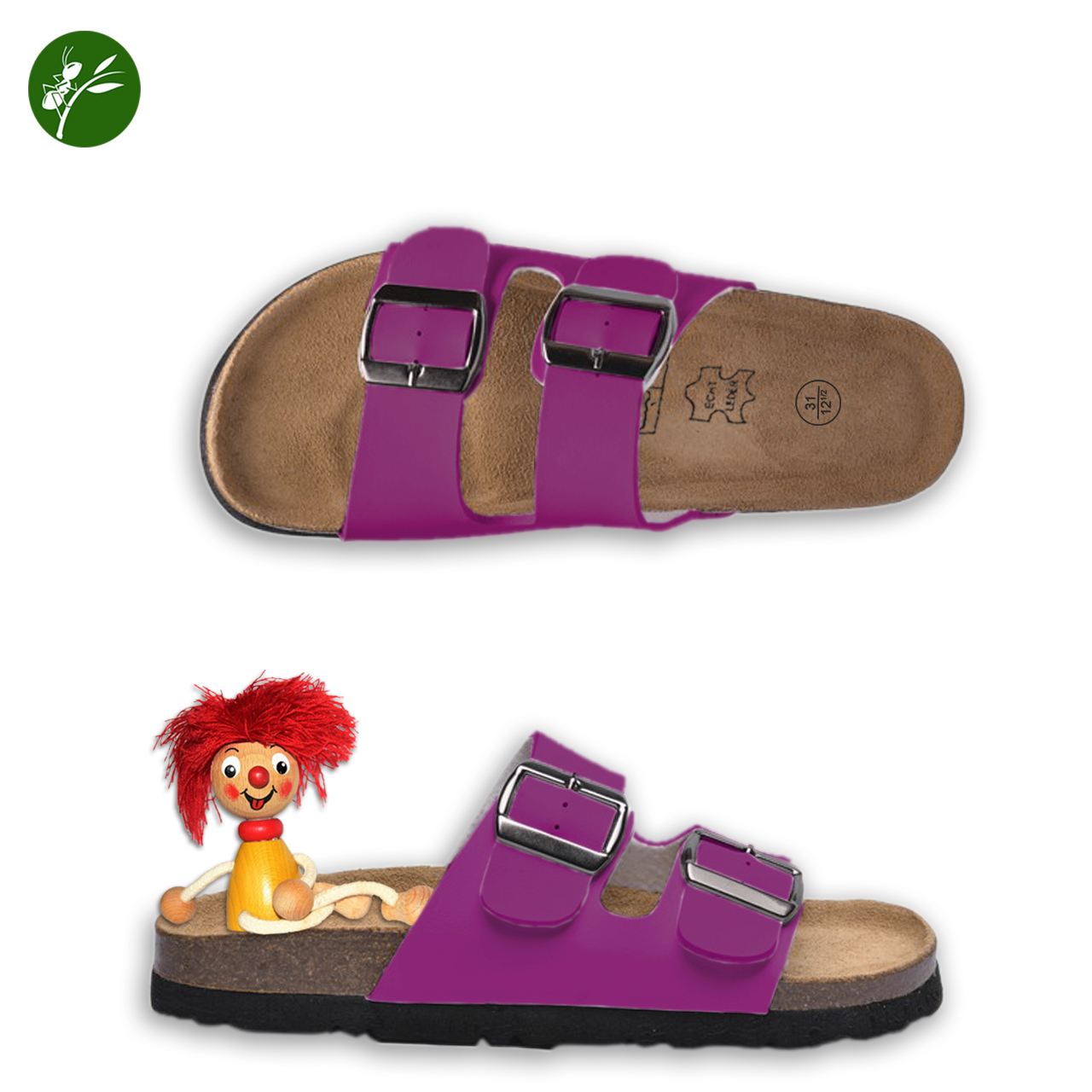 [HCM]Dép đế trấu cho Bé Quai 2 khoá (size 28-37)