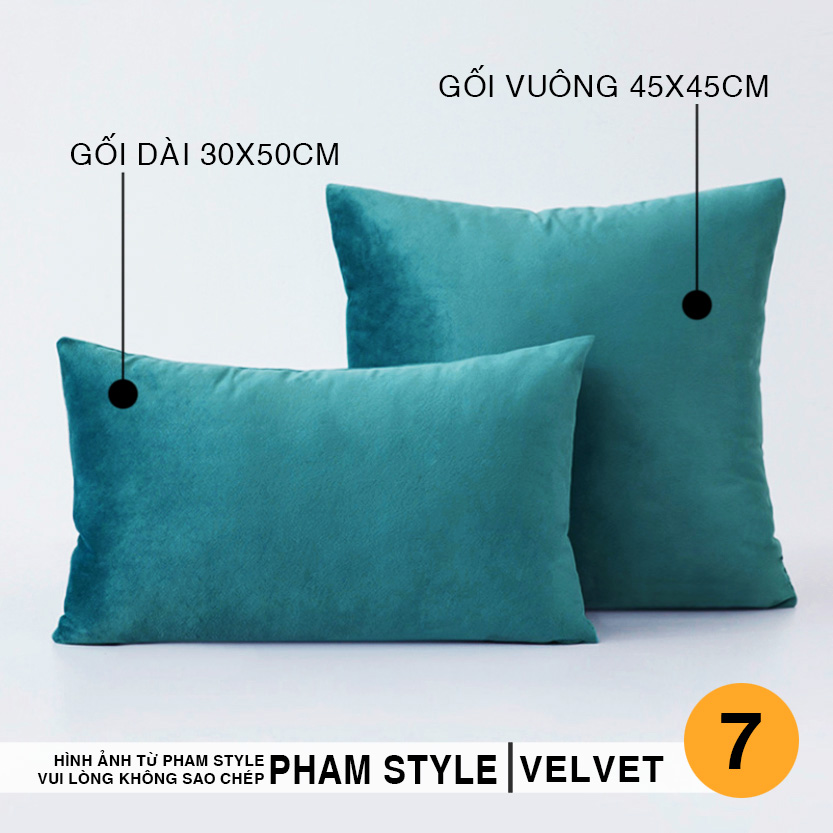 Gối Sofa Trang Trí VELVET, Vải Nhung (45x45cm) và (30x50cm)
