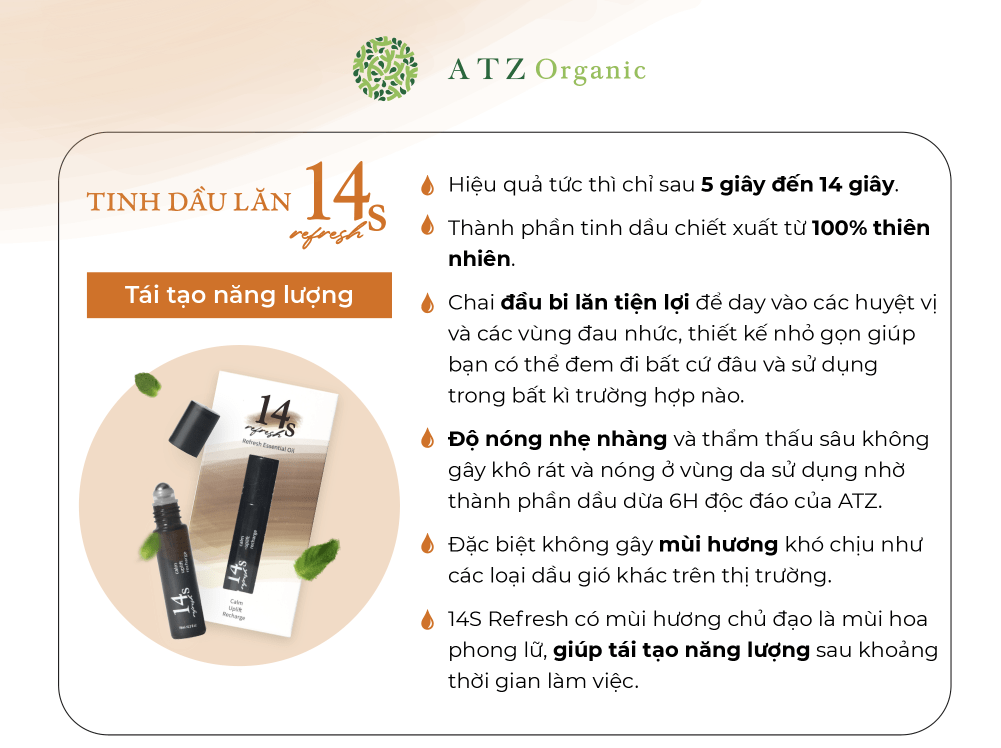 Tinh dầu lăn 2 trong 1 14S 14S5375 Refresh 10ml