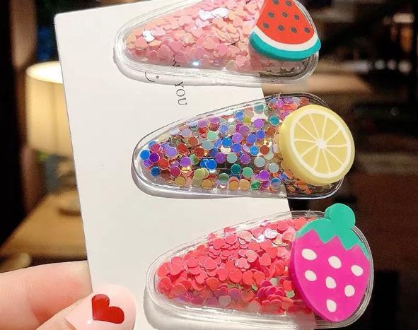 [HCM]KẸP TÓC MÁI BẤM TÓC TRÁI CÂY CUTE PK110