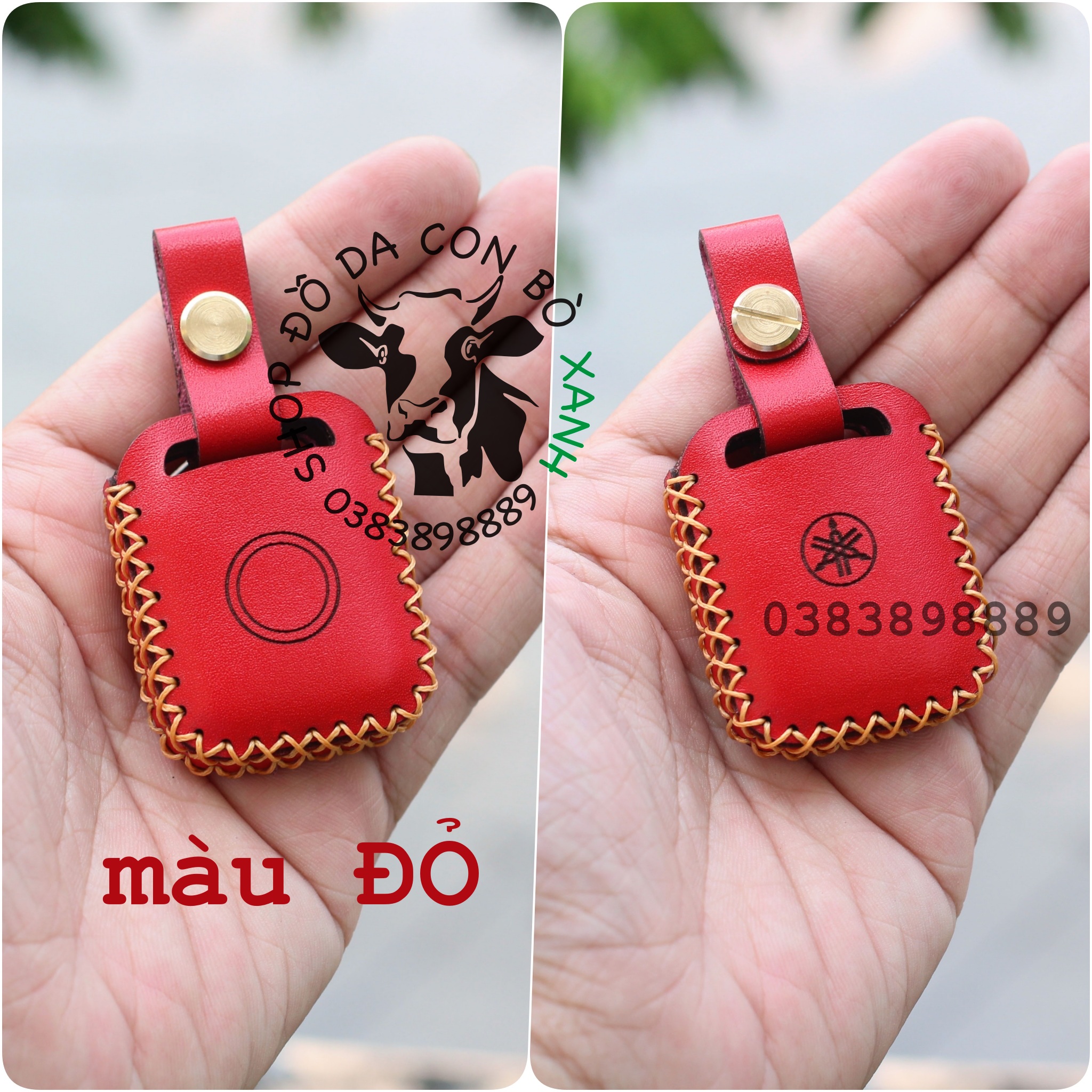 Bao Da Chìa Khóa remote tìm xe Yamaha Exciter handmade da thật
