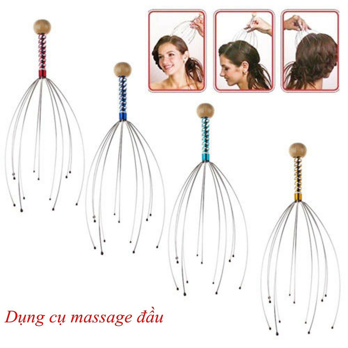 Dụng Cụ Massage Đầu Bạch Tuộc Giúp Thư Giãn Giảm Stress