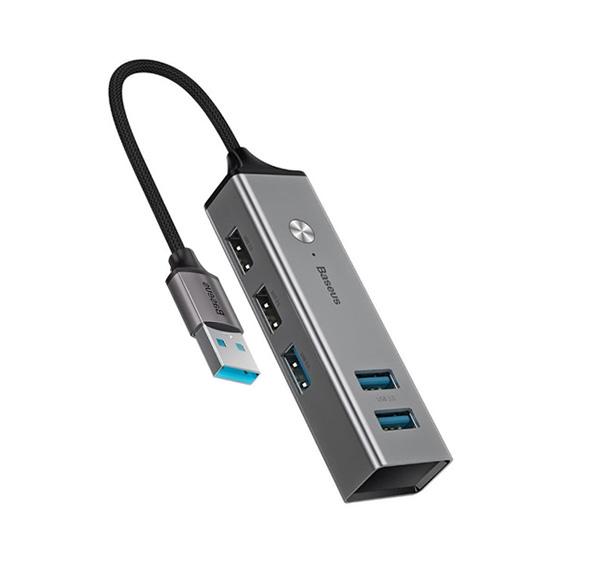 HUB chuyển đổi Type A sang USB 3.0 Baseus Cube HUB (Type A 3.0 to 3USB 3.0 + 2USB 2.0 OTG HUB) (CAHUB-C0G)