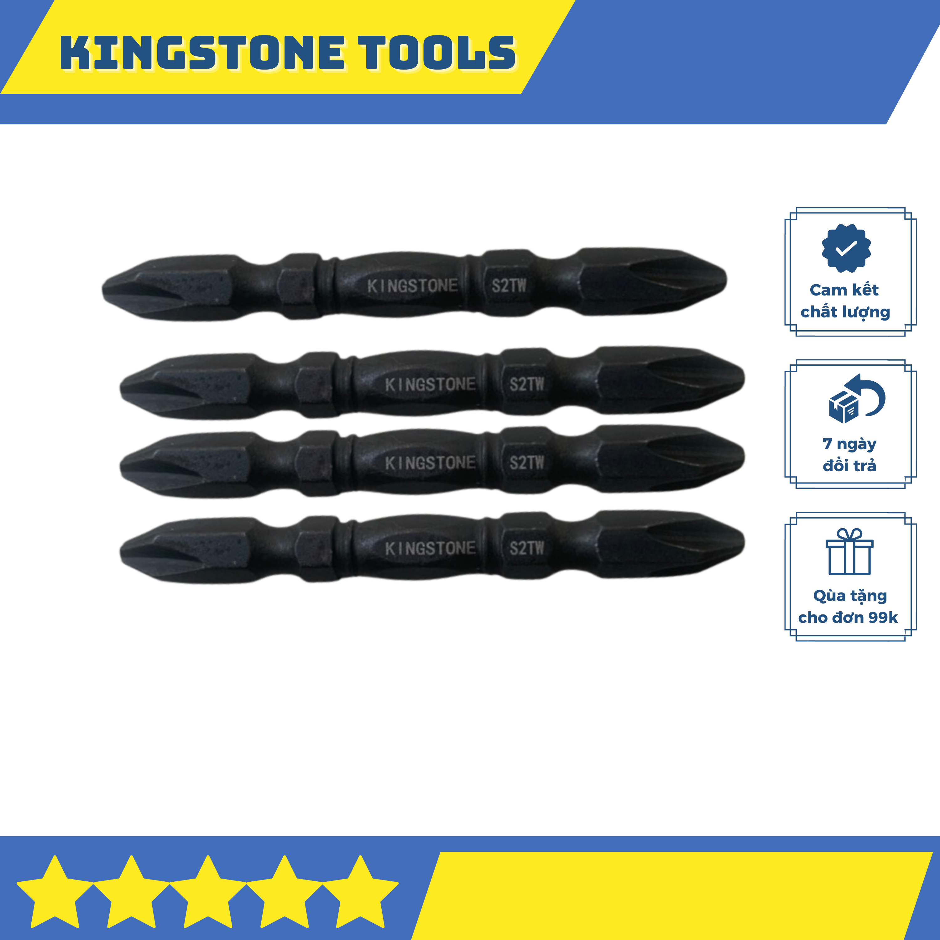 Đầu bắn vít vít 3 ke 2 đầu kingstone 65mm 100mm