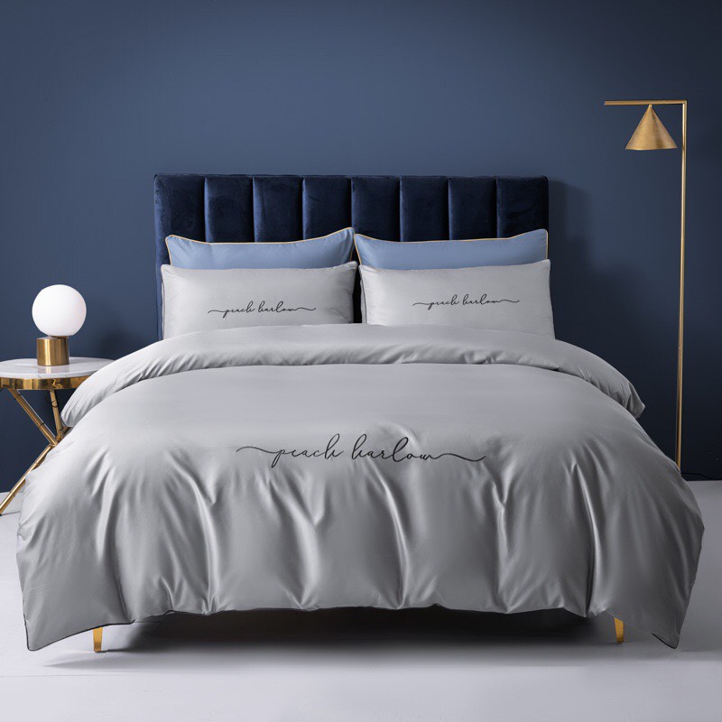 Set chăn ga gối lụa satin simple cao cấp 4 món