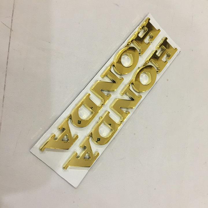 Tem logo chữ nổi HONDA màu VÀNG