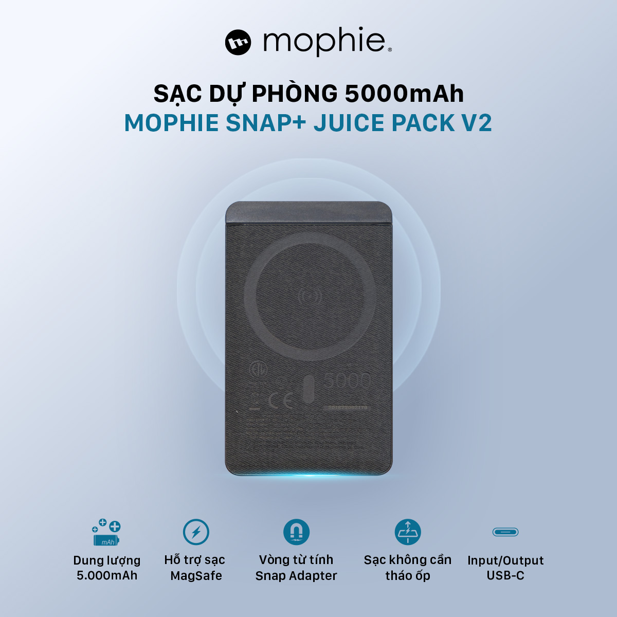 Sạc dự phòng Mophie Snap+ juice pack mini 5,000mAh