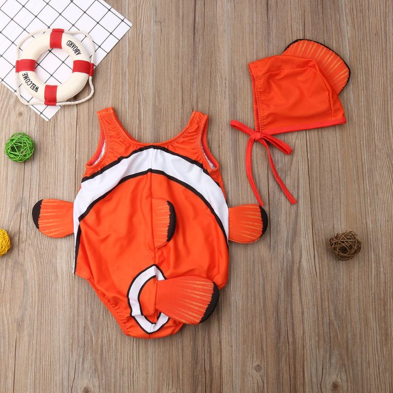 Bộ đồ bơi cá Nemo cực yêu cho bé có kèm nón (Chuẩn hàng Quảng Châu)