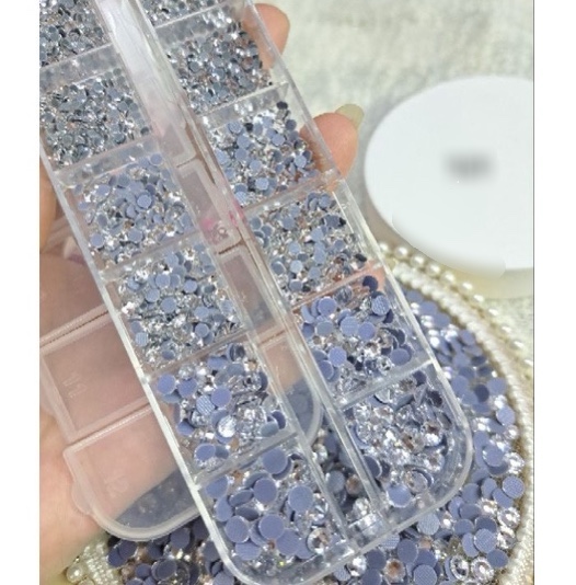 Đá chân keo YHB trắng, ab đá chân lưới đính móng cao cấp 12 ô mix đủ size - Phụ liệu chính hãng giá rẻ