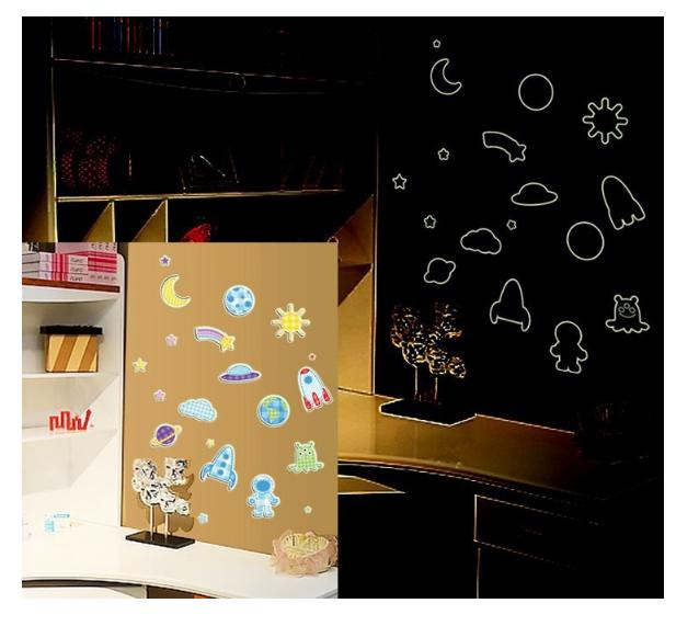 Decal trang trí tường - Vũ Trụ người ngoài hành tinh - DẠ QUANG