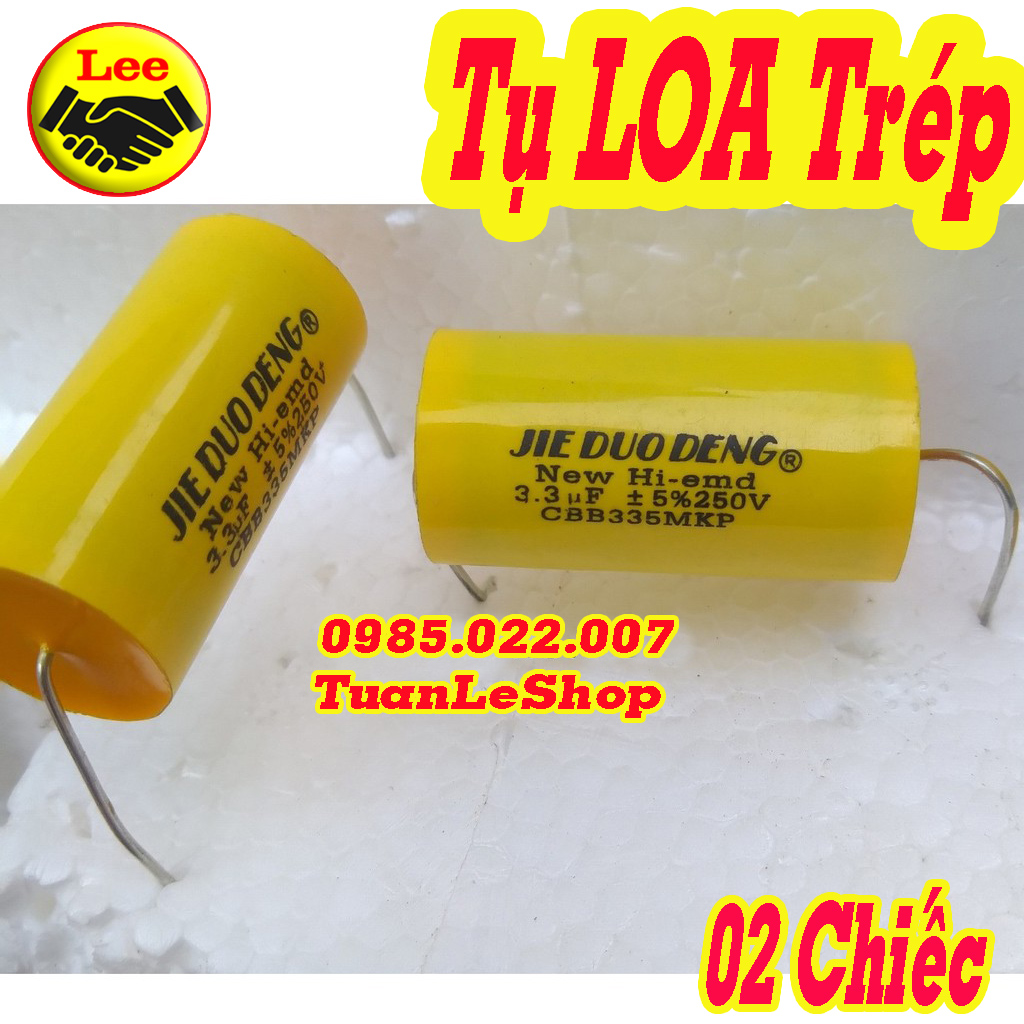 02 tụ phân tần 3,3mf 250v vàng tròn - giá 2 cái - tụ loa treble tu 3.3