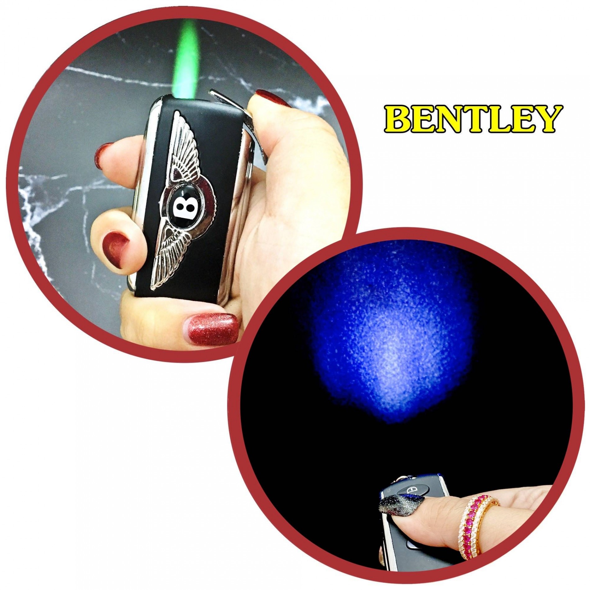 Bật lửa khè - Móc khoá xe hơi BENTLEY (Có đèn Pin) - (Xài gas)