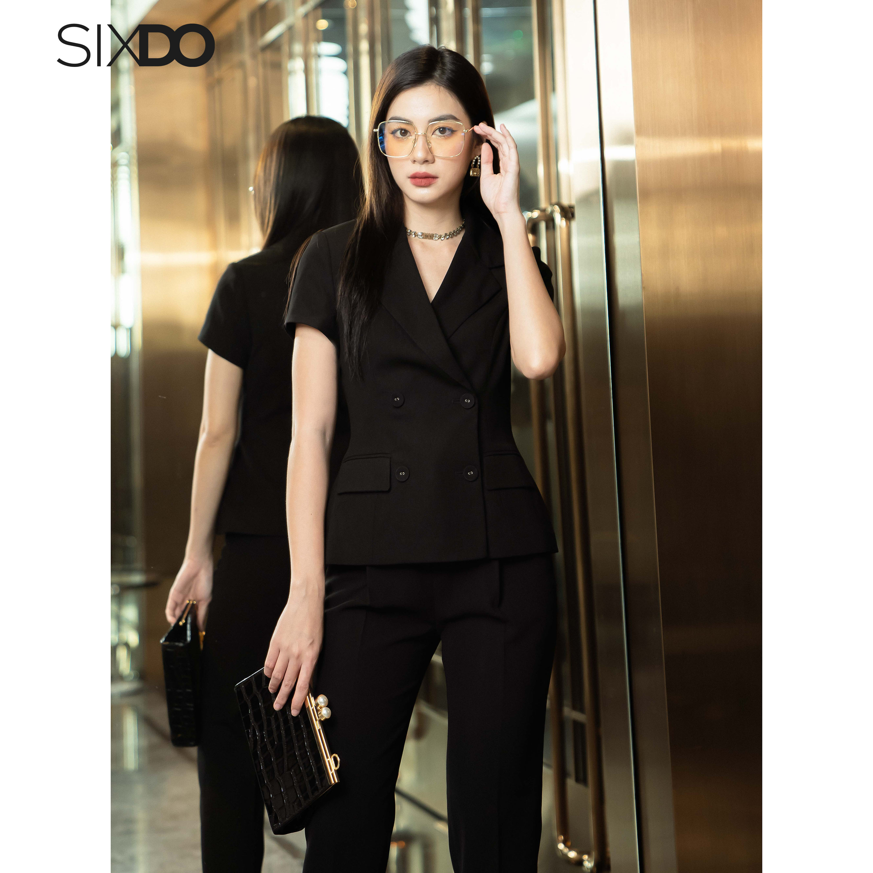 Áo Vest nữ ngắn tay SIXDO (Double Breasted Vest)