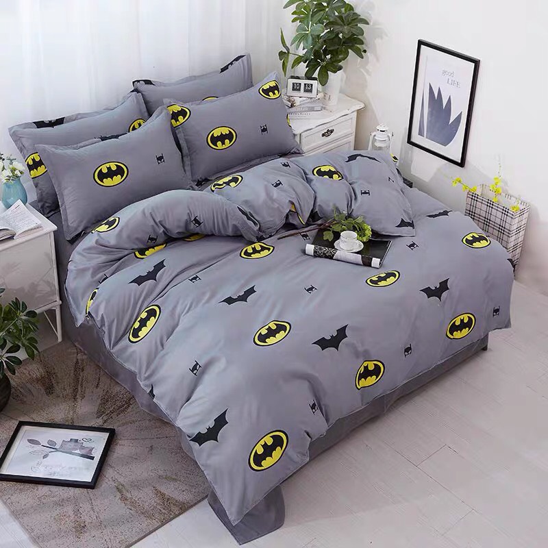 Set 5 món vỏ chăn ga gối kích thước 1m4x2m, bộ chăn ga gối 5 món cotton poly cao cấp