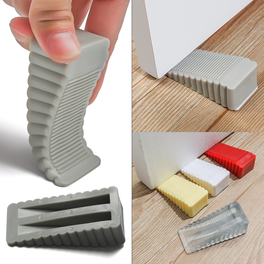 MISERA Baby Safety Anti-Collision Non Punching ABS Silicone Door Wedge Floor Block Wall Protector Door Stopper