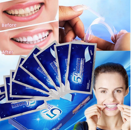 Miếng dán trắng răng tiện lợi 5D White Teeth Whitening Strips