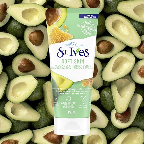 Sữa rửa mặt st.ives soft skin avocado honey scrub 170g