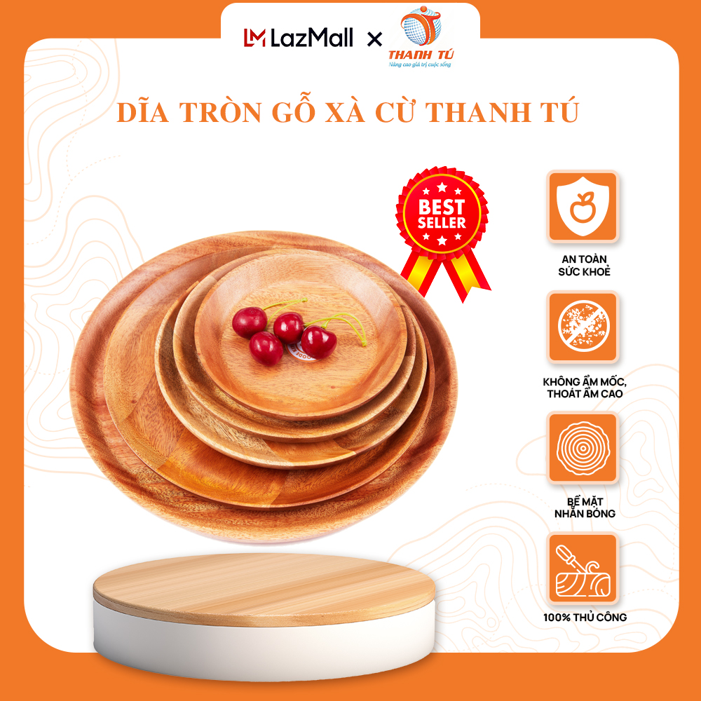 Bộ Dĩa Tròn Gỗ Xà Cừ Thanh Tú