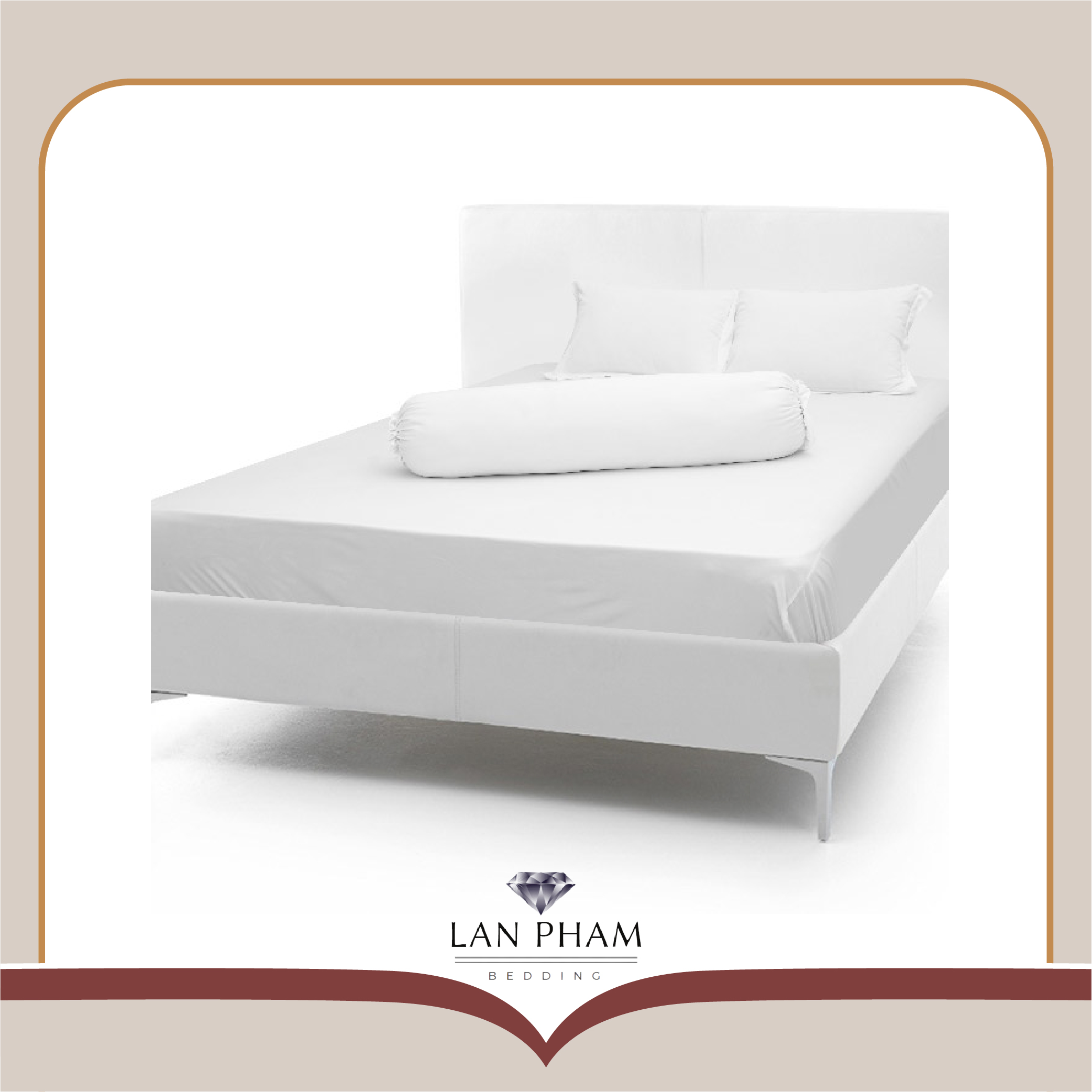 Ga - Drap Giường Lẻ Thun Mát Lạnh Lan Pham Bedding - Màu Trắng