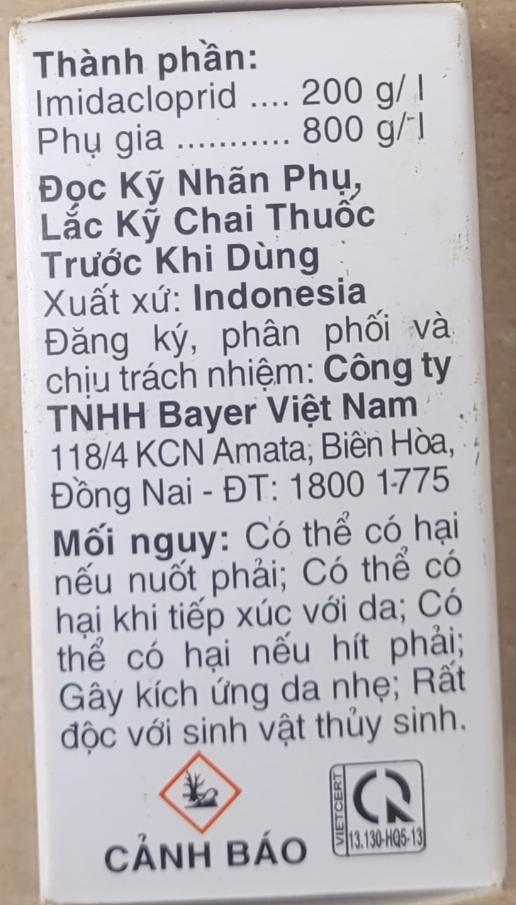 Thuốc trừ bọ trĩ Confidor 200SL 20ml Bayer