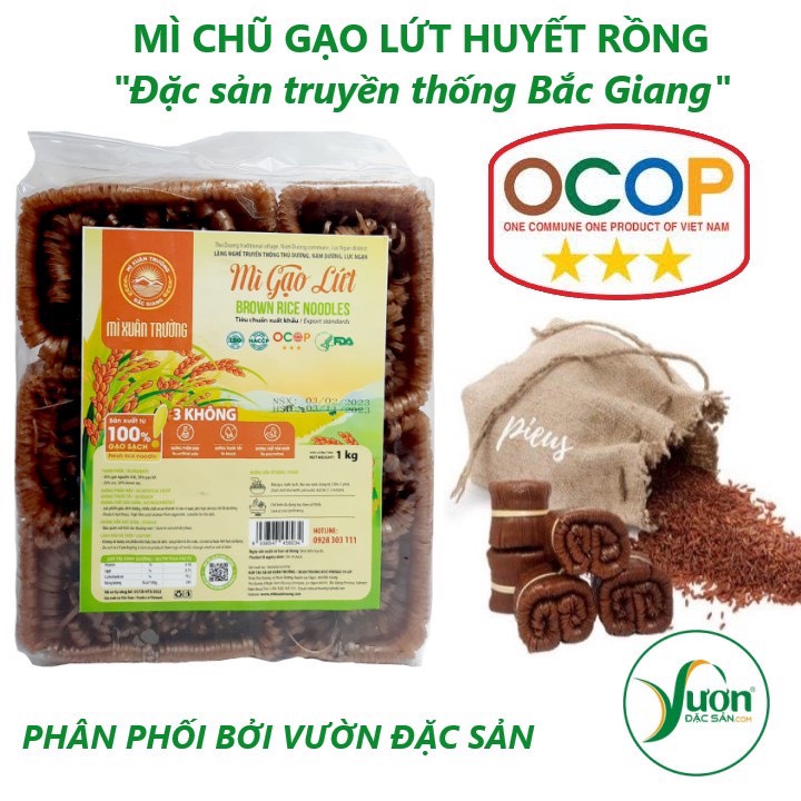 Mì chũ GẠO LỨT Xuân Trường đặc sản Bắc Giang mỳ gạo lứt huyết rồng thực dưỡng ăn kiêng - giadunggiare.vn