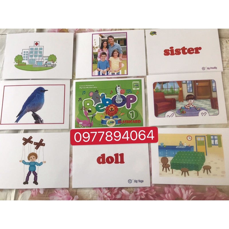 Thẻ Flashcards Tiếng Anh Bebop level 1️ép plastics - 90 thẻ
