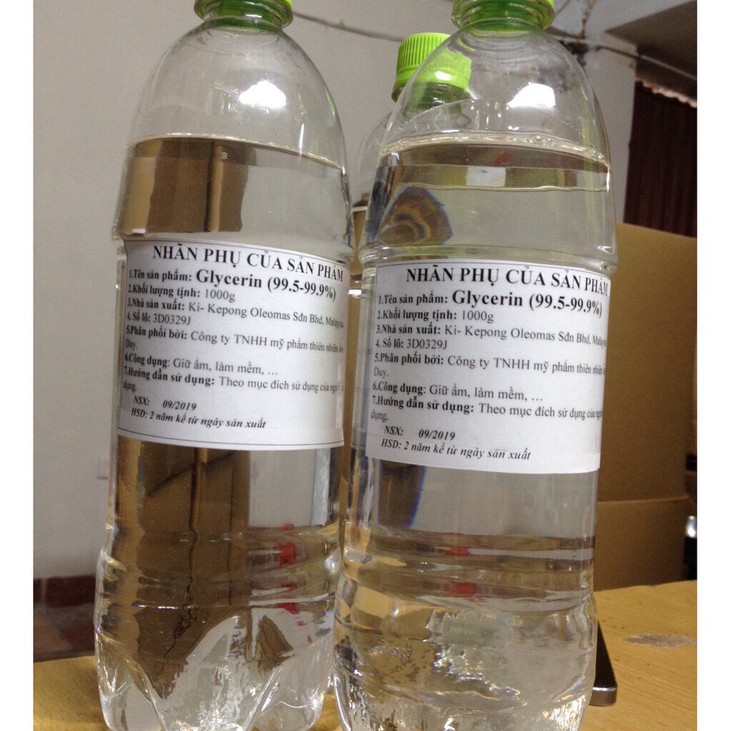 Glycerin thực vật (99,5% - 99,9%) -1000g