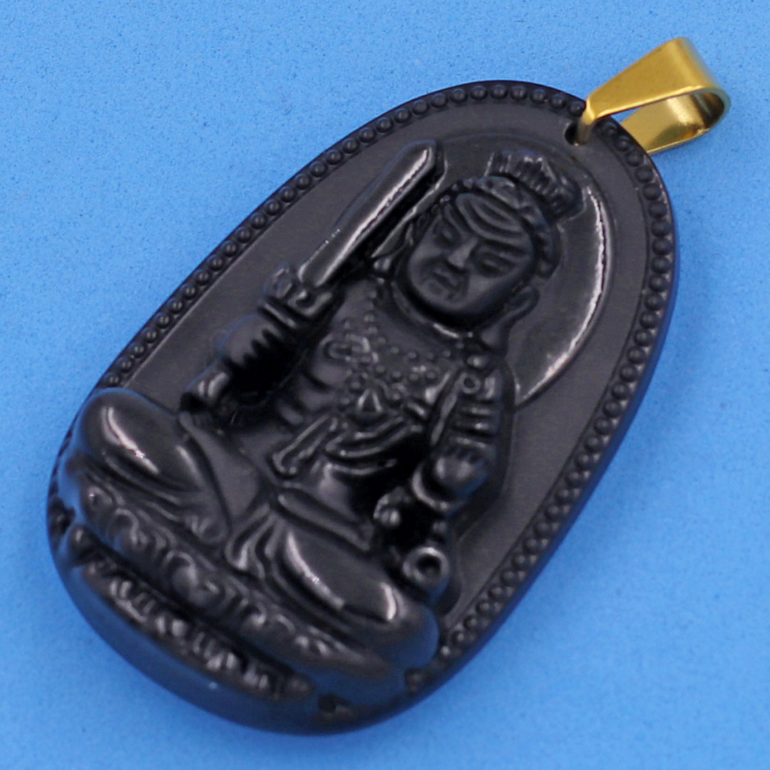 Buddha face real smart Crown quartz black 4.3 cm