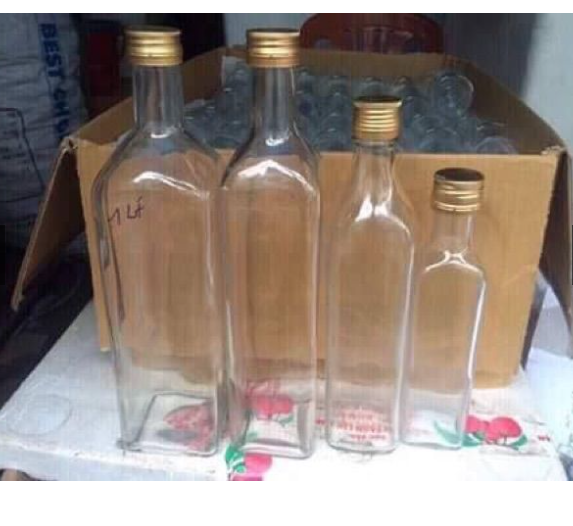Combo 10 chai thủy tinh vuông 250ml