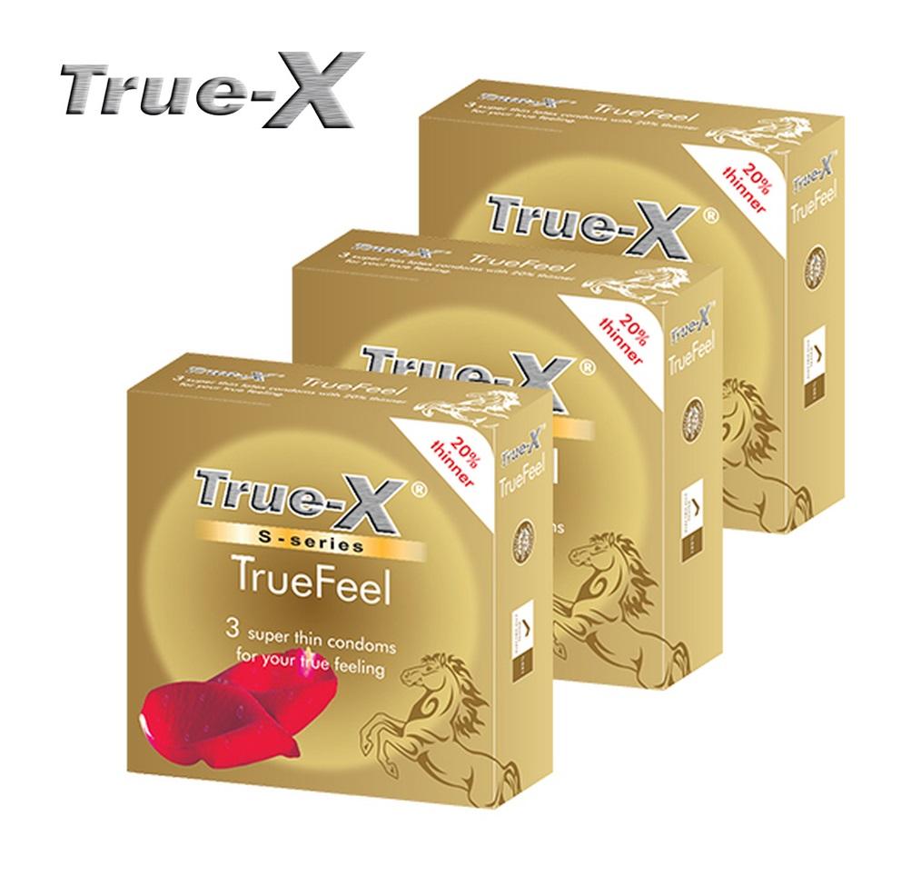 [HCM]Combo 3 hộp bao cao su siêu mỏng True-X TrueFeel ( 9 chiếc)