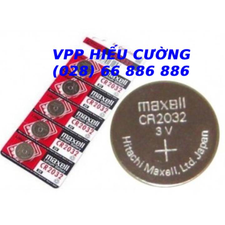 Pin nút CR 2032 (5 viên/ vỉ ), Maxell ( chính hãng ). DO VPP HIẾU CƯỜNG CUNG CẤP