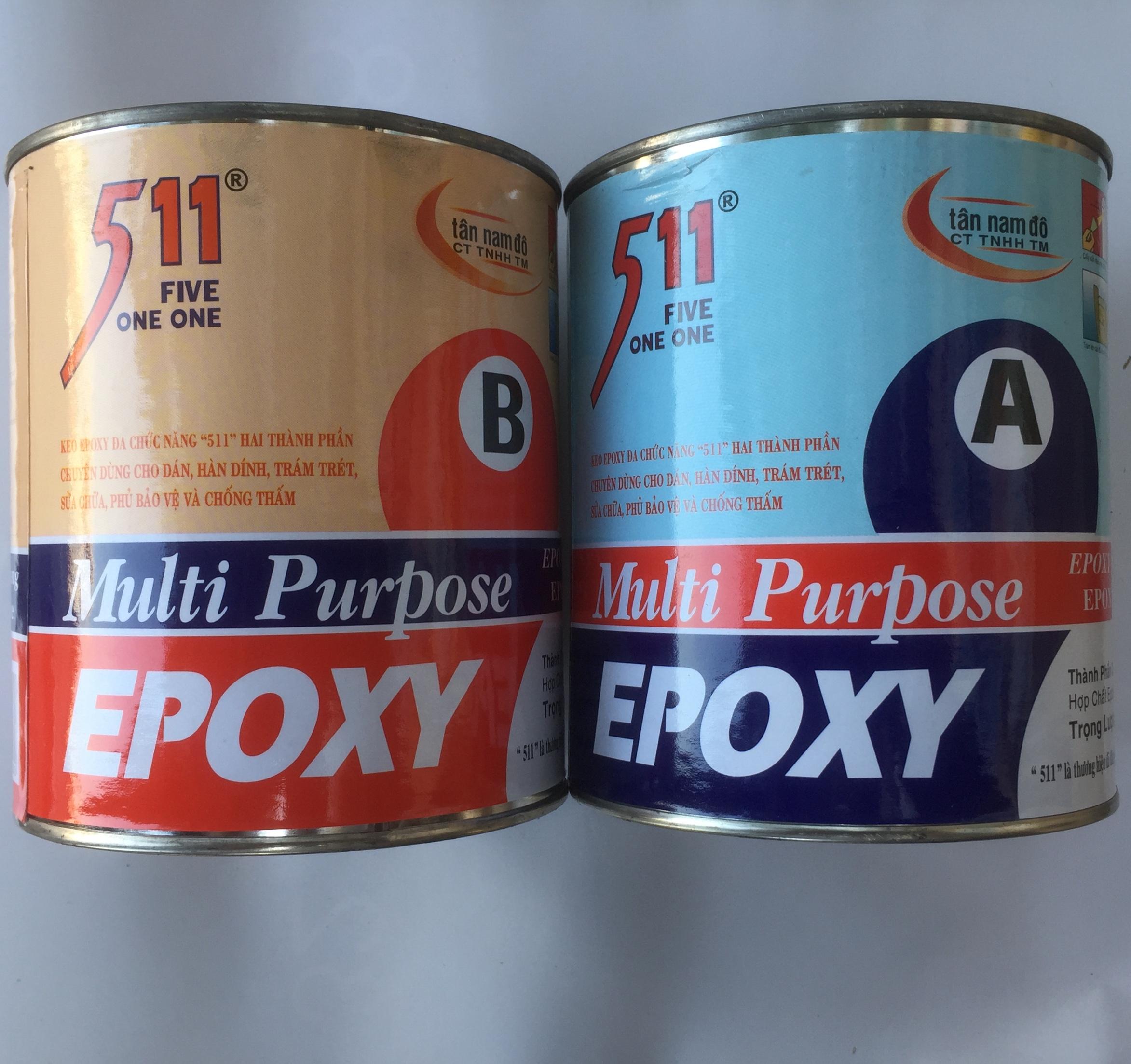 Keo epoxy 511 dán sắt gạch đá gỗ nhựa 2,8kg (2x1.400gr)