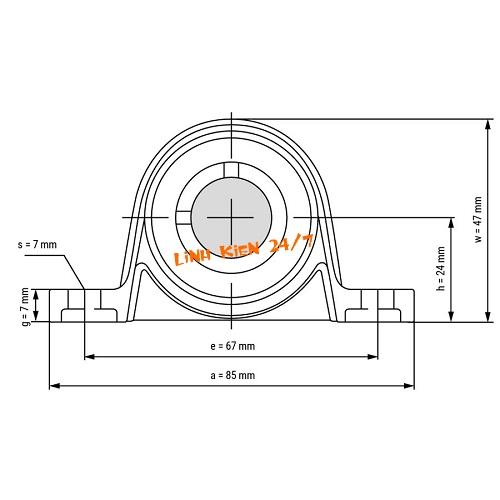 GỐI ĐỠ VÒNG BI DẠNG TRỤC ĐỨNG P003 – 17MM