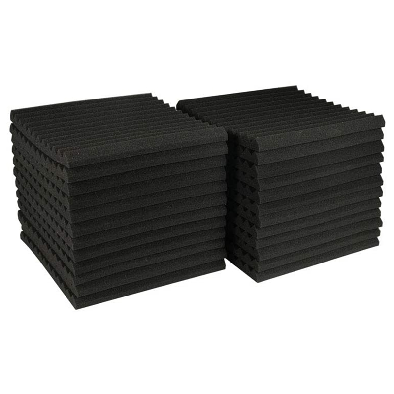 14 Pcs PanelsSoundproofing FoamAcoustic กระเบื้องสำหรับ StudioFoam Sound Wedges 2.5X30X30CmBlack