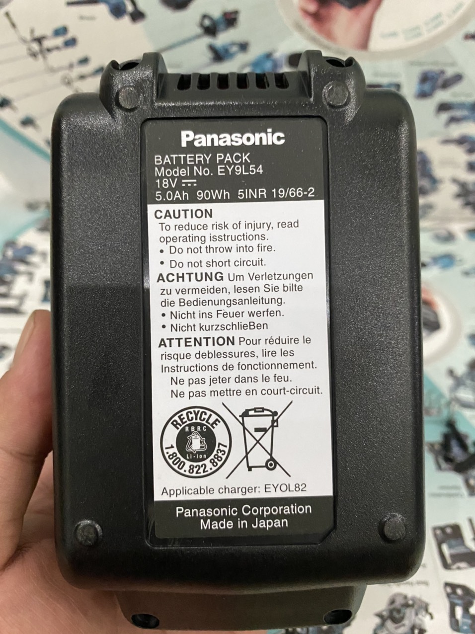 Bộ vỏ mạch pin Panasonic 18V 2 hàng, nhận sạc zin hệ 80.
