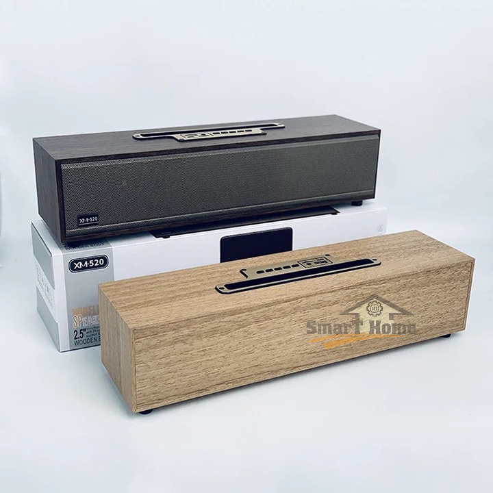 Loa bluetooth xm 520 siêu bass , loa bluetooth để bàn vỏ gỗ 20w thiết kế sang trọng âm thanh trầm ấm - loa 2.5 inch