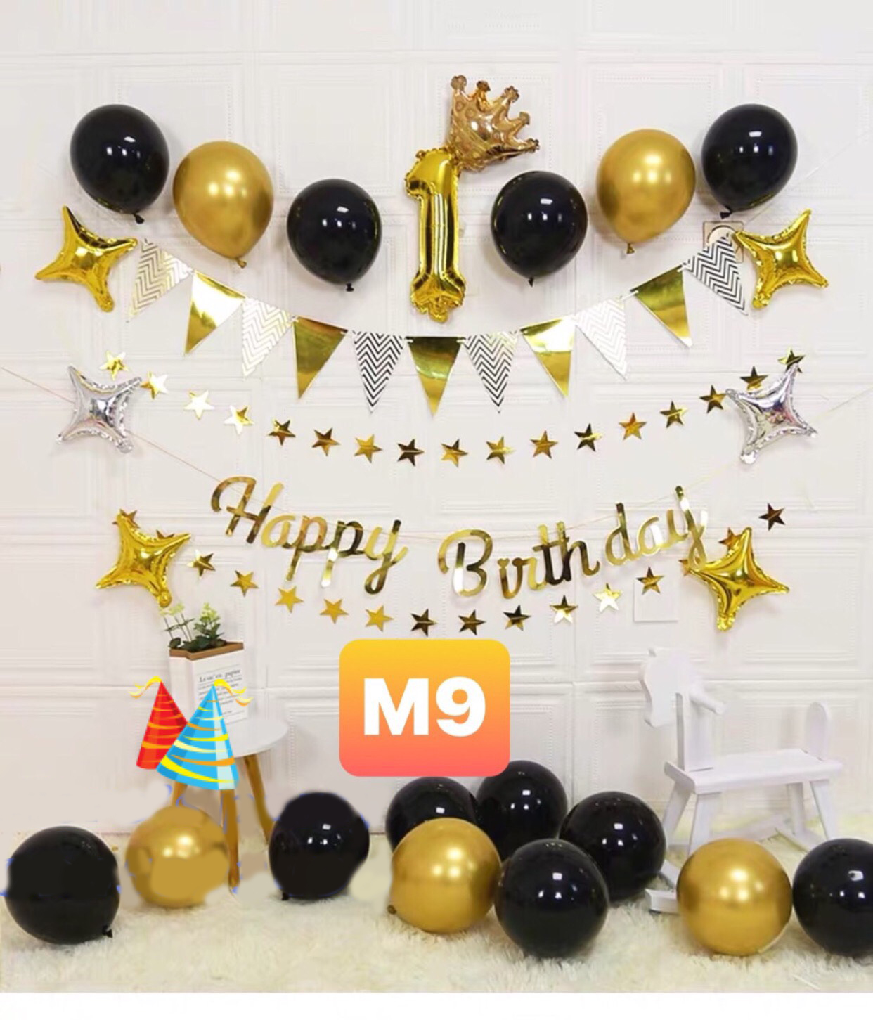 Set trang trí sinh nhật ép kim