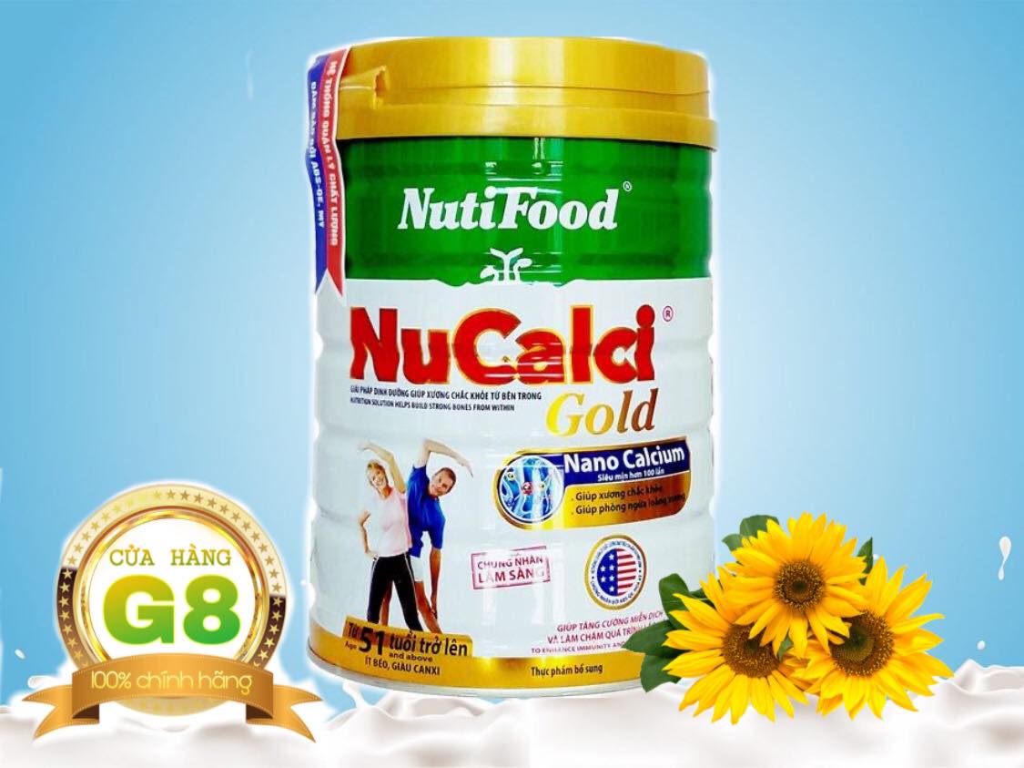 Sữa bột NuCalci Gold 800g - Giải pháp dinh dưỡng giúp xương chắc khoẻ từ