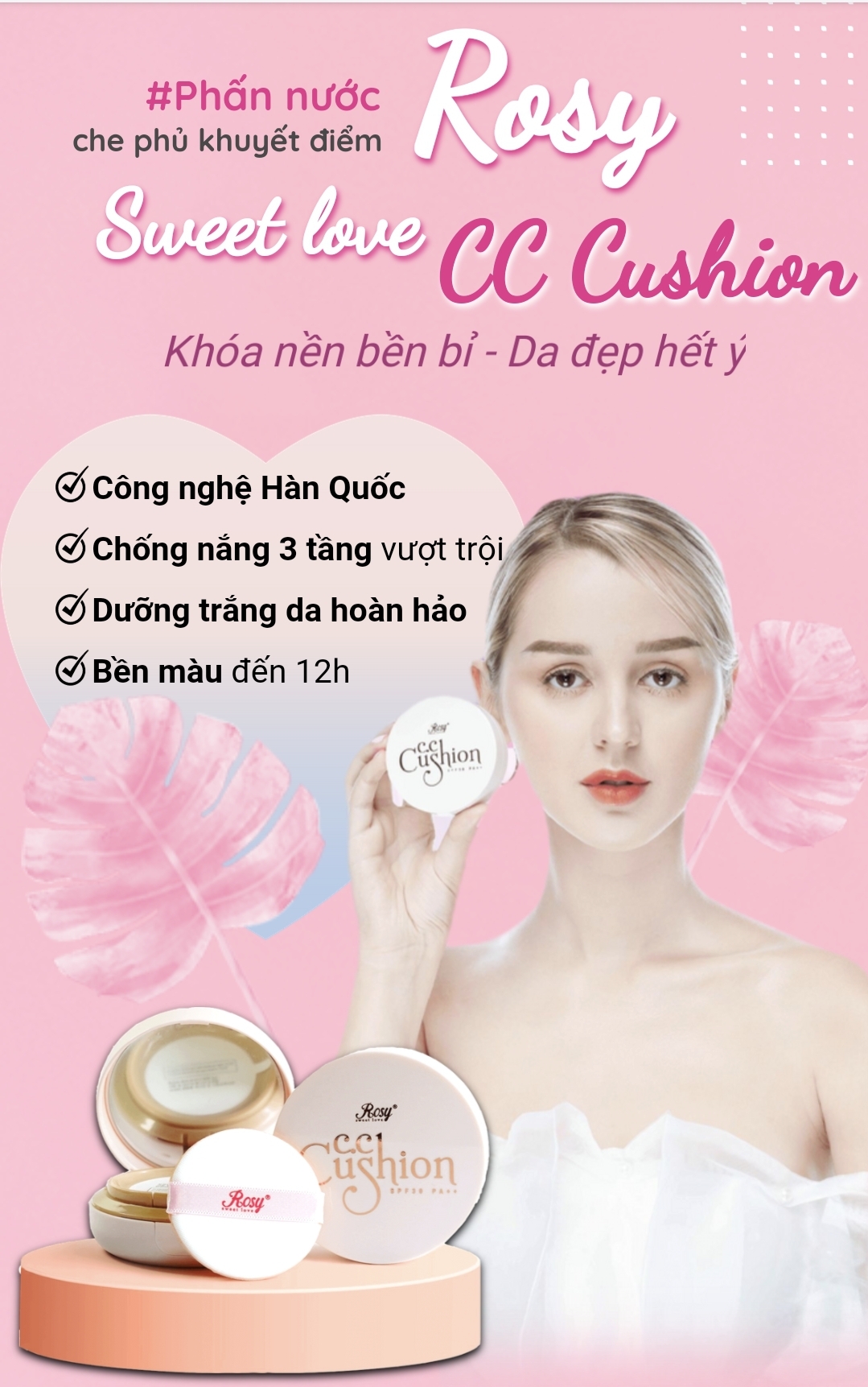 [Chính Hãng] phấn nước cc cushion rosy nhập khẩu hàn quốc