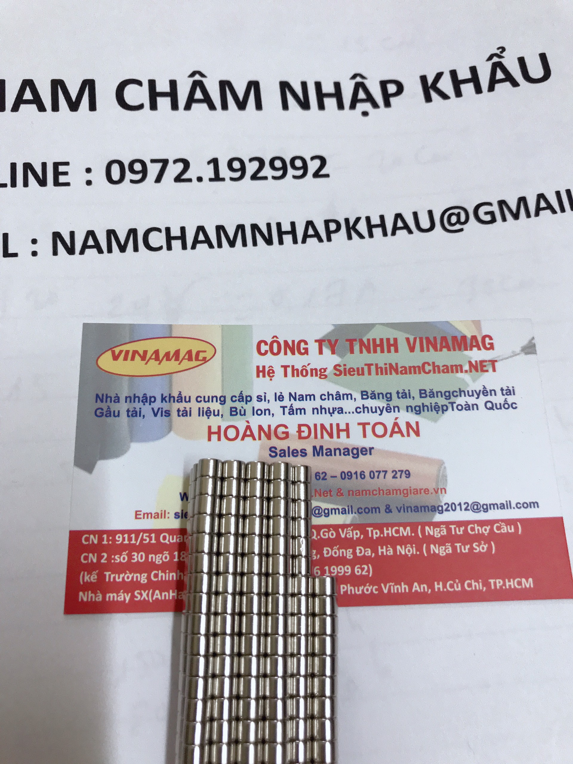 Nam châm viên 3x3mm sét 100 viên