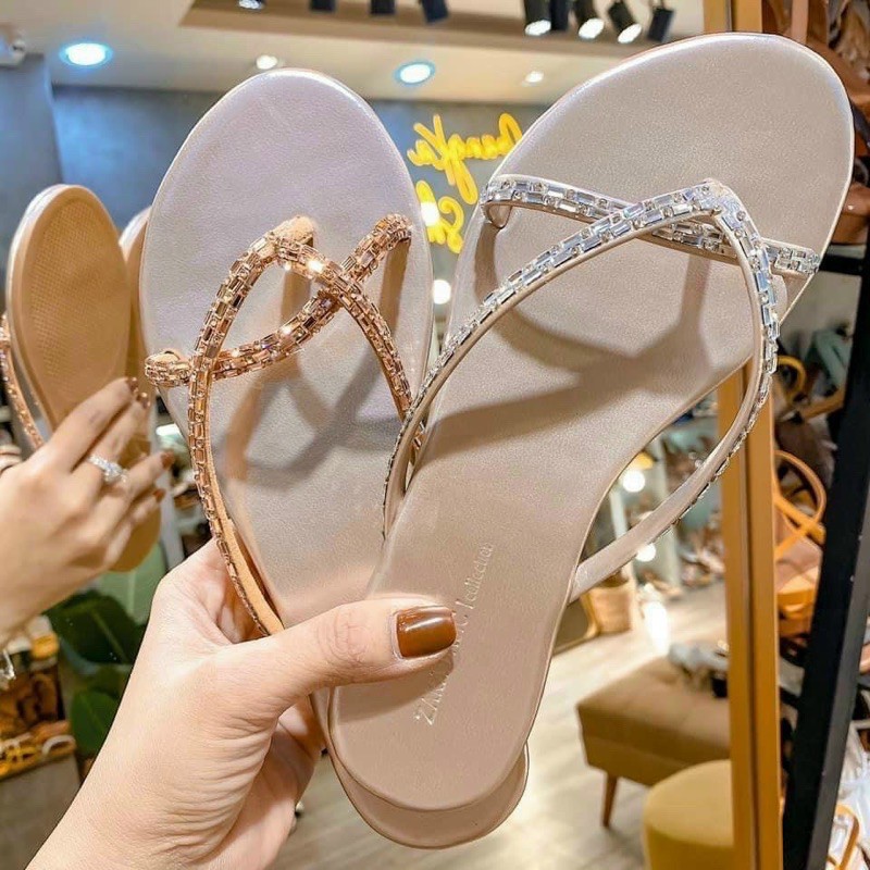 Dép lê kẹp quai đá lót nhũ nềm dd-0266