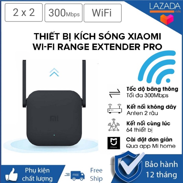 [BH 12 THÁNG] Bộ Kích Sóng WiFi Xiaomi - Thiết Bị Mở Rộng WiFi Xiaomi Mi Wifi Repeater Pro 300Mbps ,Chuẩn Wifi: IEEE 802.11b/g/n, 2 Râu WiFi 2*2 DBI Antenna 2.4GHZ Giúp Tăng Khả Năng Phát Sóng Xuyên Tường