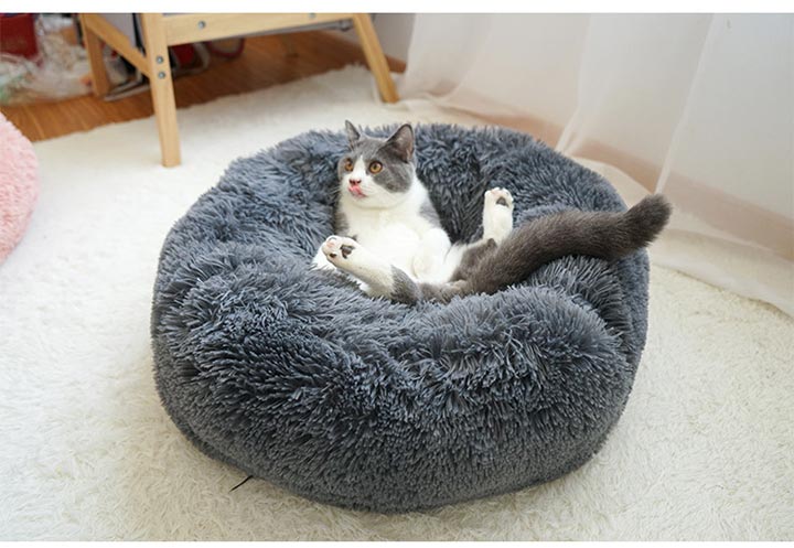[HOÀN TIỀN 10%]Ổ đệm lông tròn dày dành cho chó mèo và chó nhỏ - Cutepets