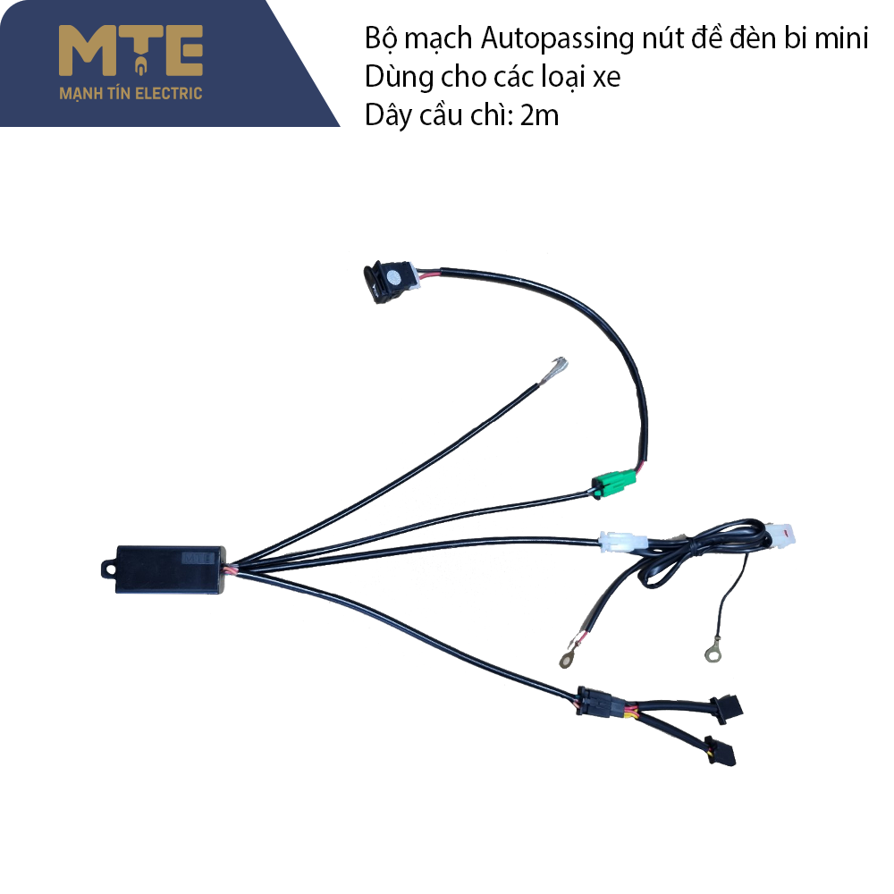 Bộ mạch Auto Passing nút đề đèn dùng cho đèn bi mini ( Dây cầu chì 2m)