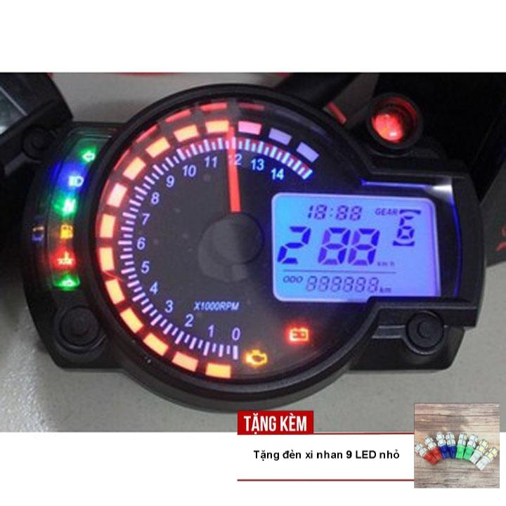 [CỰC CHẤT - TẶNG KÈM ĐÈN XI NHAN 9 LED] Đồng hồ điện tử Koso RX2N gắn cho các loại xe máy cực chất - A439