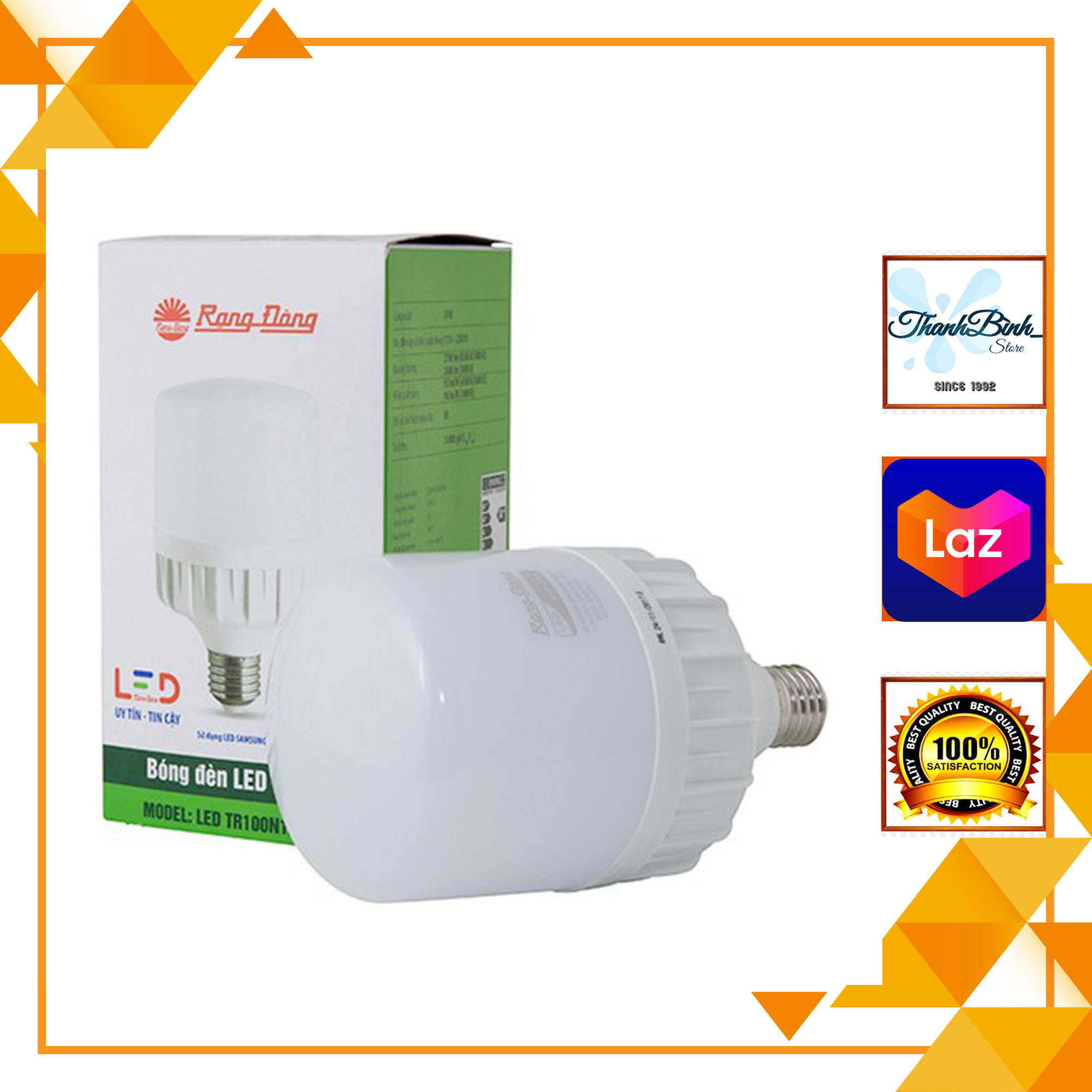 Bóng đèn led trụ 20w/ 30w/ 40w/ 50w rạng đông- ánh sáng trắng